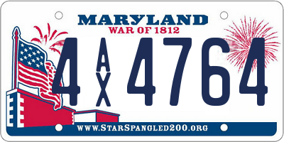 MD license plate 4AX4764