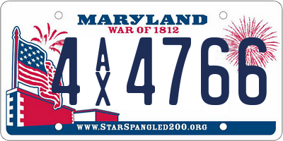 MD license plate 4AX4766