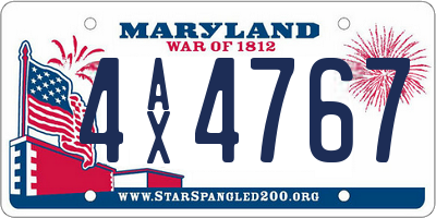 MD license plate 4AX4767
