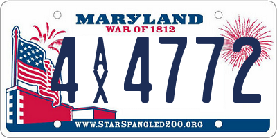 MD license plate 4AX4772