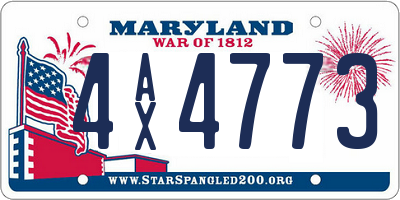 MD license plate 4AX4773