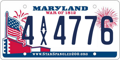 MD license plate 4AX4776