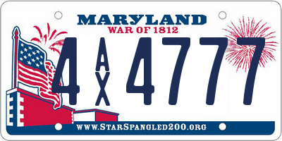 MD license plate 4AX4777
