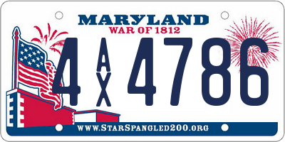 MD license plate 4AX4786
