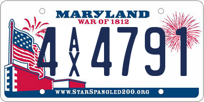 MD license plate 4AX4791