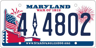 MD license plate 4AX4802