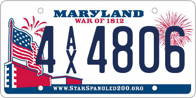 MD license plate 4AX4806