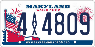 MD license plate 4AX4809