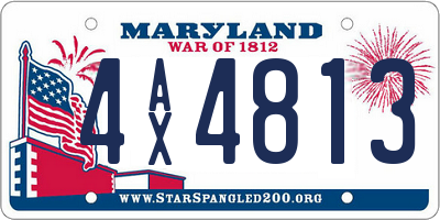 MD license plate 4AX4813
