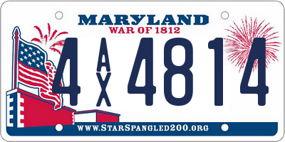 MD license plate 4AX4814