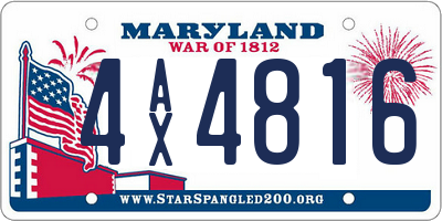 MD license plate 4AX4816