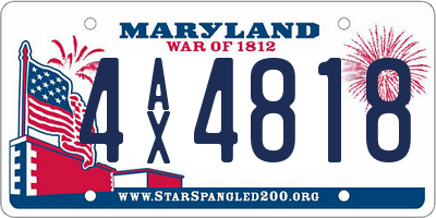 MD license plate 4AX4818