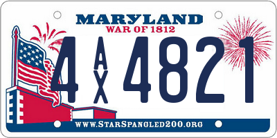 MD license plate 4AX4821