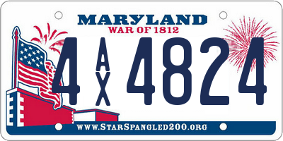 MD license plate 4AX4824