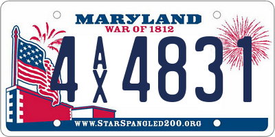 MD license plate 4AX4831
