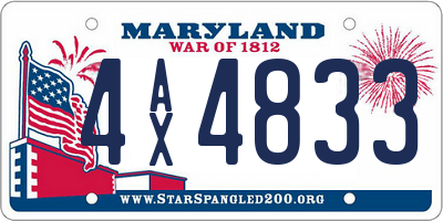 MD license plate 4AX4833