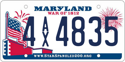 MD license plate 4AX4835