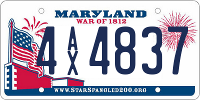 MD license plate 4AX4837