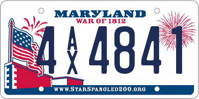 MD license plate 4AX4841