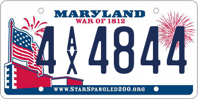 MD license plate 4AX4844