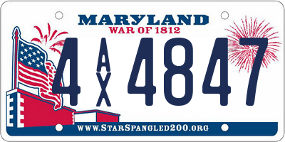 MD license plate 4AX4847