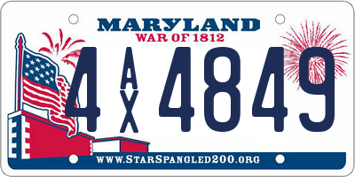 MD license plate 4AX4849