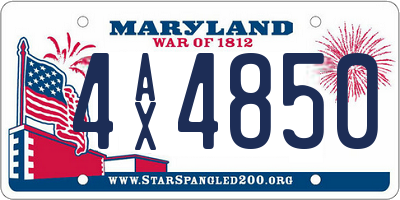MD license plate 4AX4850