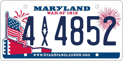 MD license plate 4AX4852