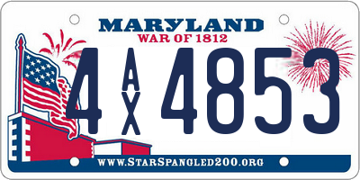 MD license plate 4AX4853