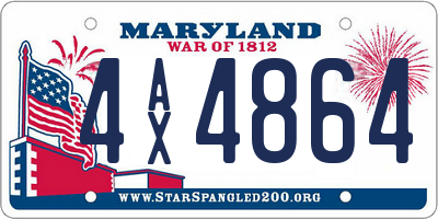 MD license plate 4AX4864