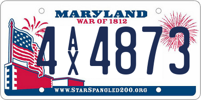 MD license plate 4AX4873
