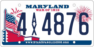 MD license plate 4AX4876