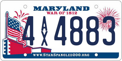 MD license plate 4AX4883