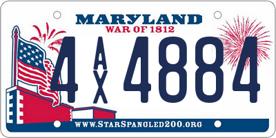 MD license plate 4AX4884
