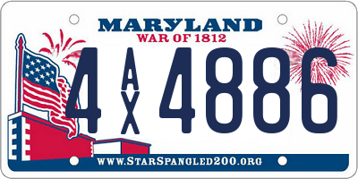 MD license plate 4AX4886