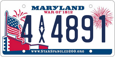 MD license plate 4AX4891
