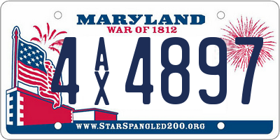 MD license plate 4AX4897