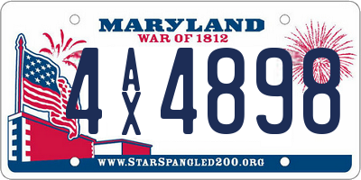 MD license plate 4AX4898