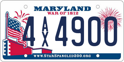 MD license plate 4AX4900