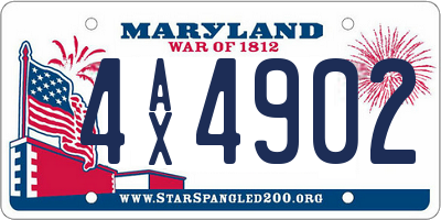 MD license plate 4AX4902