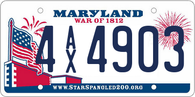 MD license plate 4AX4903