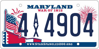 MD license plate 4AX4904