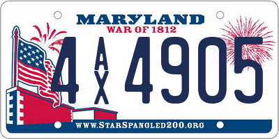 MD license plate 4AX4905