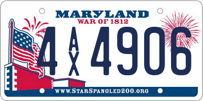 MD license plate 4AX4906