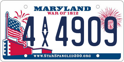 MD license plate 4AX4909