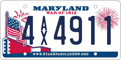 MD license plate 4AX4911