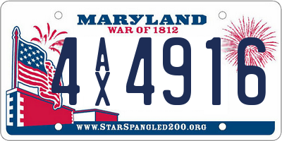 MD license plate 4AX4916