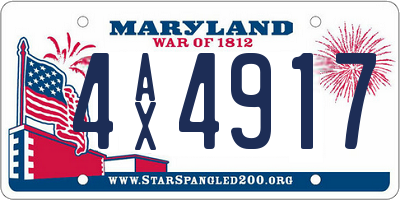 MD license plate 4AX4917