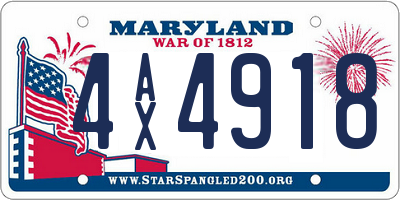 MD license plate 4AX4918