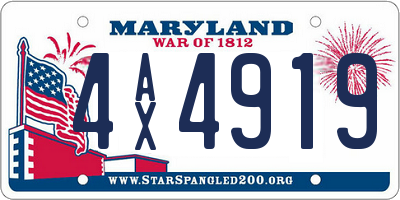 MD license plate 4AX4919